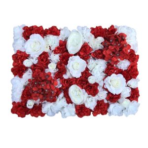Mur De Fleurs Rouge Et Blanc