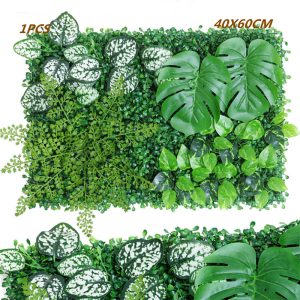 Mur De Jardin Avec Fleurs En Plastique